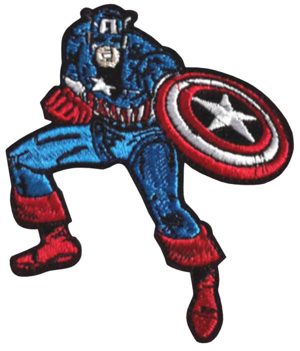 Captain America Die Cut Red 7 Blue 10cm x 8cm