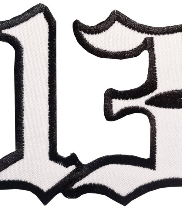 Lucky Number 13 Thirteen Black & White6cm x 6cm