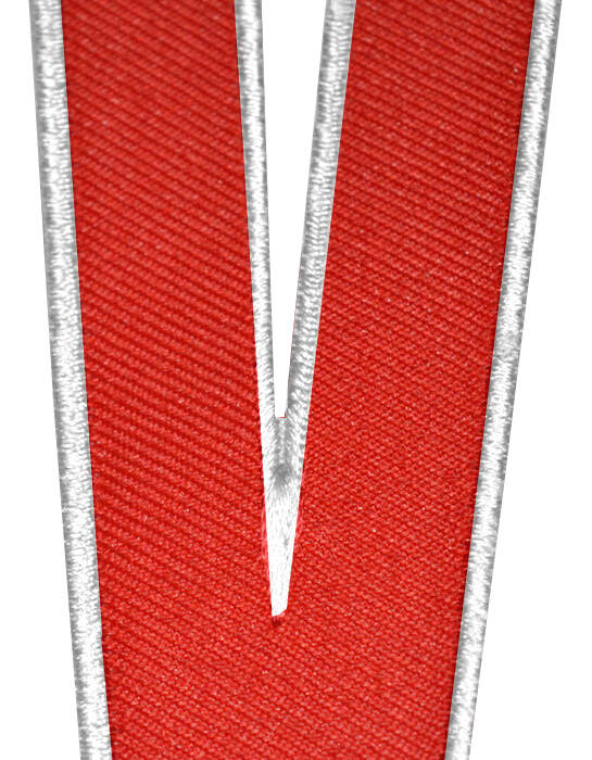 ela80. Red English Alphabet With White Border V 7.5cm