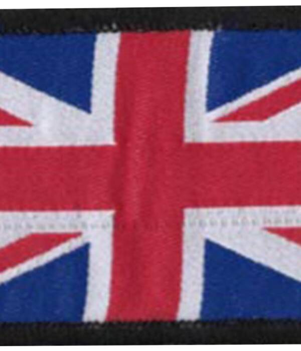 Woven Union Jack Black 10cm