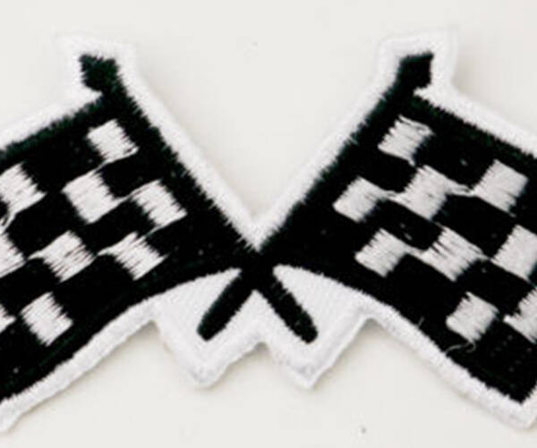 Fun strange Racing Flag White & Black 9cm x 4cm