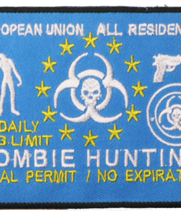 Zombie Hunting European Union Legal Permit All Residents Pvc Large Airsoft10cm x 8cm