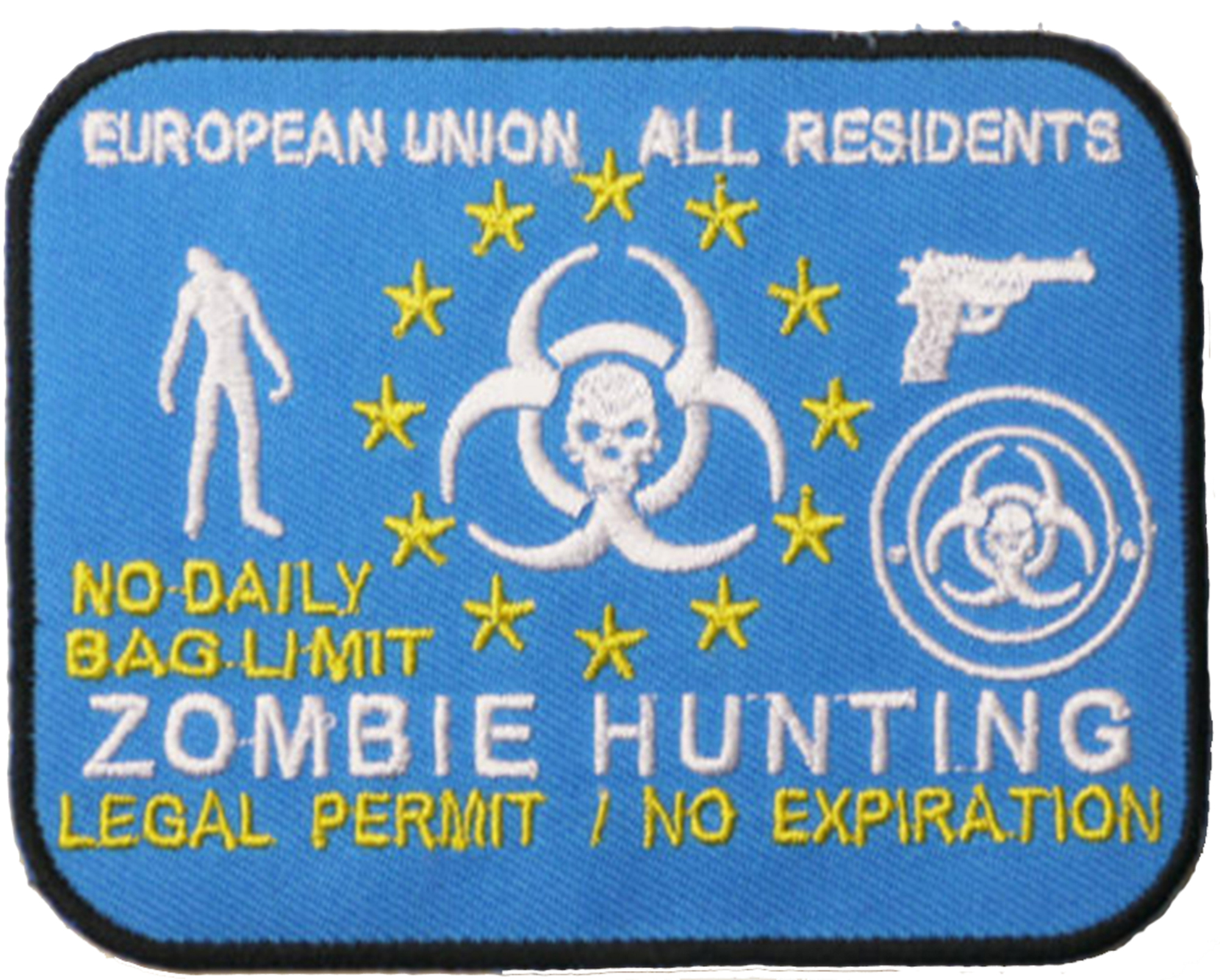 Zombie Hunting European Union Legal Permit All Residents Pvc Large Airsoft10cm x 8cm